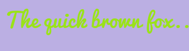 Image with Font Color 9AE318 and Background Color BBAFE3